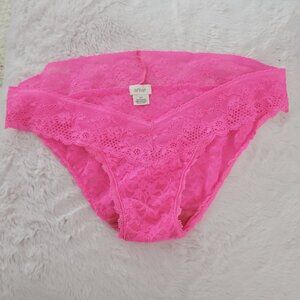 Aerie Lace Low Rise Cheeky Panty Limited Edition in Hot Pink